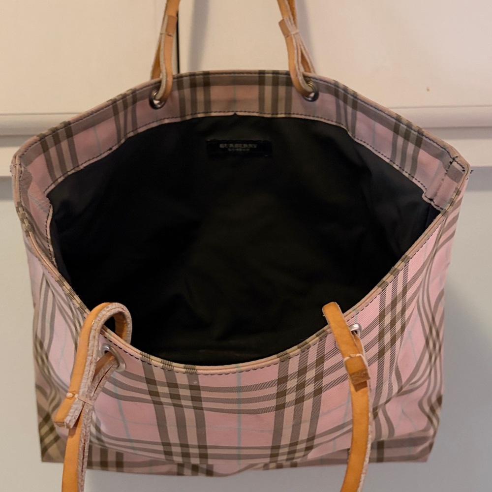 Burberry small Tote Bag Pink Plaid, fair condition - Picture 3 of 9